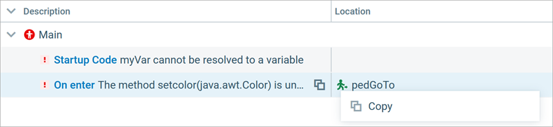 AnyLogic: The context menu in the Errors view