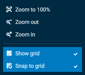 Zoom and grid menu