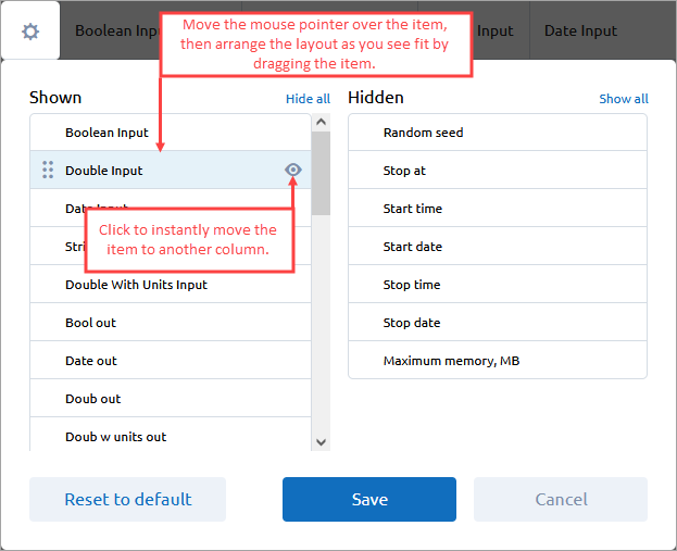 AnyLogic Cloud: Editing the Completed Runs view