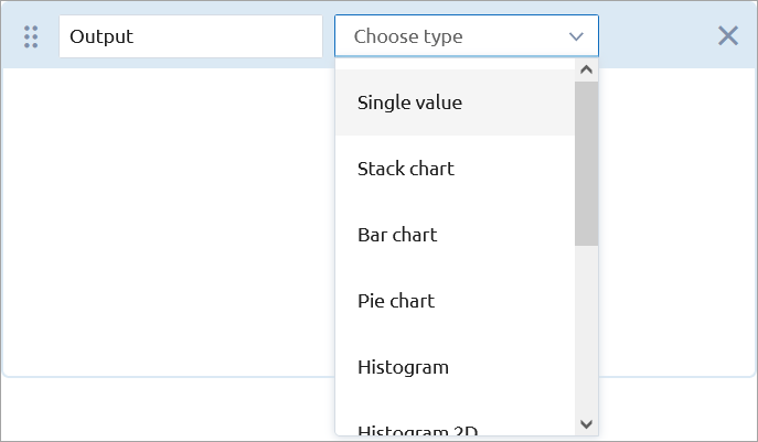 AnyLogic Cloud: The element type selector on the dashboard