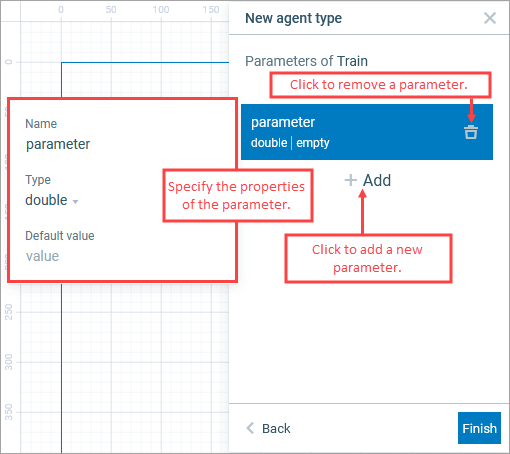 AnyLogic 9: Customizing the train’s parameters