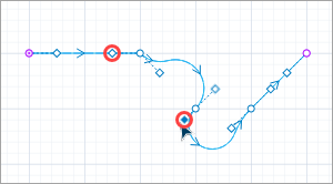 AnyLogic: Adjusting the curvature of the segment with guiding lines