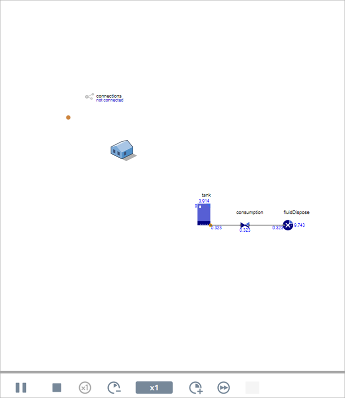 AnyLogic 9: The oil change station during runtime