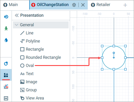 AnyLogic 9: The Oval markup shape