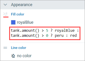 AnyLogic 9: Setting the dynamic color for the tank block