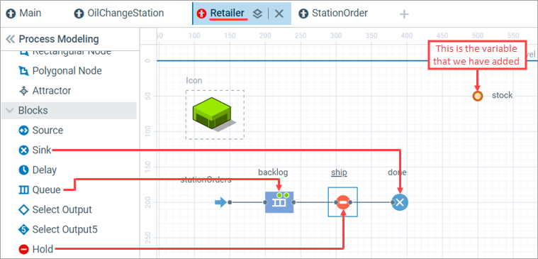 AnyLogic 9: Setting up the Retailer flowchart