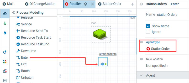 AnyLogic 9: Setting up the Enter block