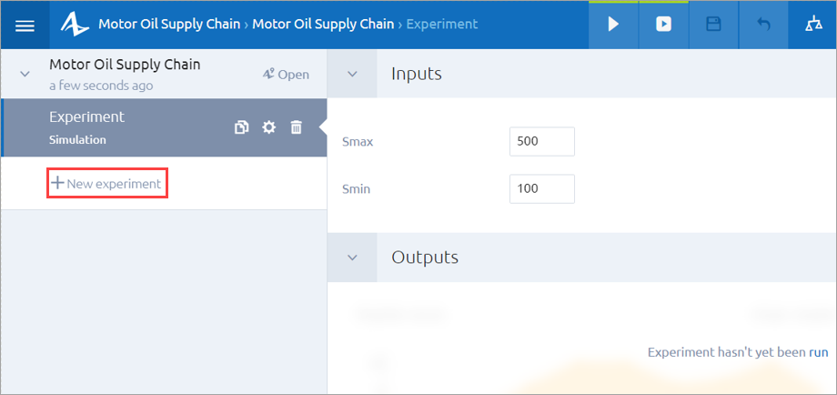 AnyLogic Cloud: The New experiment button