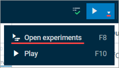 AnyLogic 9: The Open experiments button