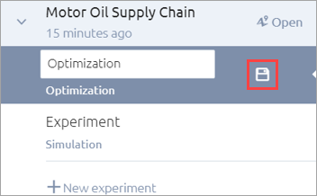 AnyLogic Cloud: The Save dashboard button button