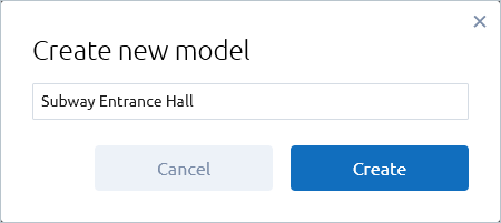 AnyLogic Cloud: The Create new model dialog box