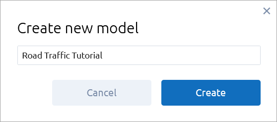 AnyLogic Cloud: The Create new model dialog box