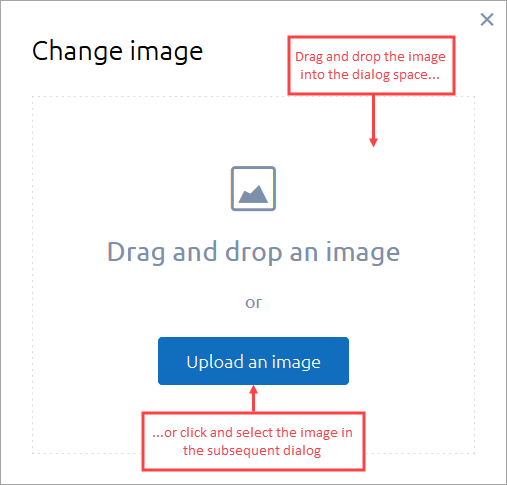 Private Cloud customization: Image upload dialog