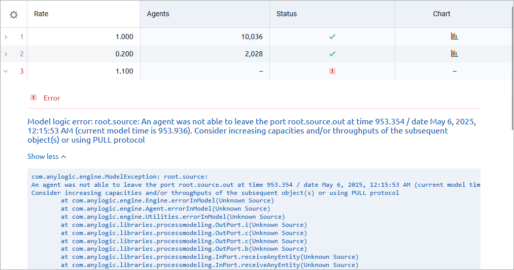 AnyLogic Cloud: An error in the Completed Runs view