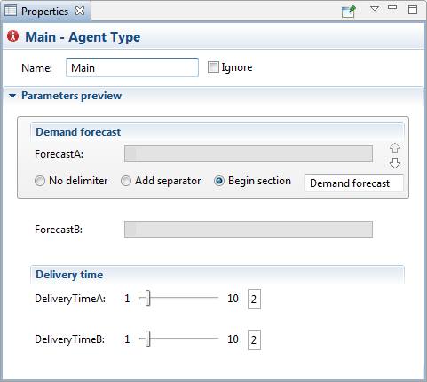 AnyLogic Cloud: Agent Parameters Preview