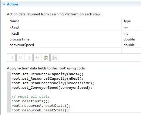 AnyLogic: RL Experiment: Action