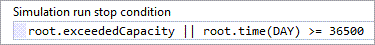 AnyLogic: RL Experiment: Simulation run stop condition