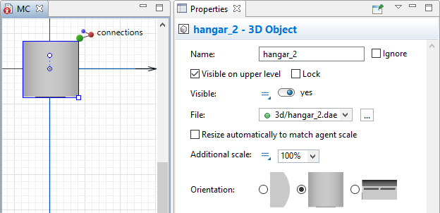 AnyLogic: Clearing Resize automatically to match agent scale option for maintenance center animation